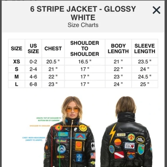 AVIATOR NATION 5 STRIPE APRES JACKET - GLOSSY WHITE - Picture 3 of 3